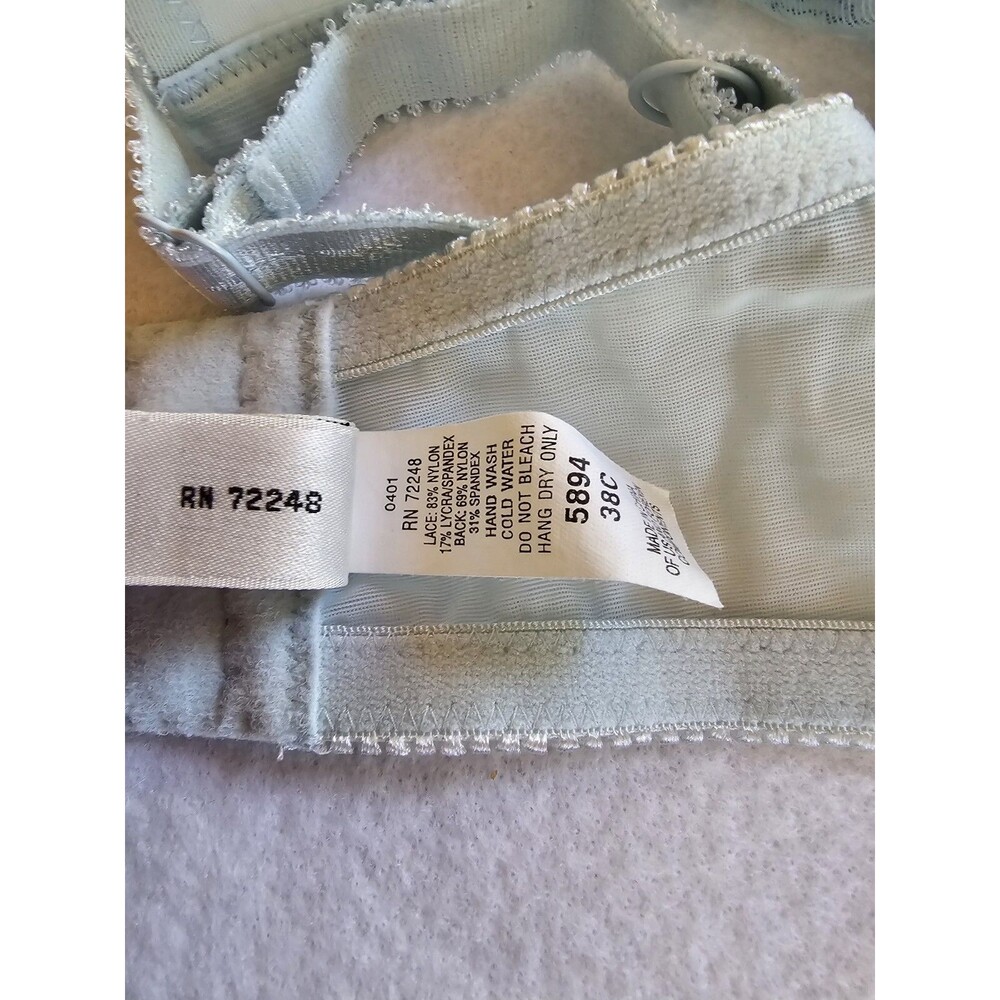 Felina Lingerie Bra Womens Blue Unpadded Underwire Style 5894 Size 38C - Picture 7 of 8